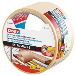 Páska tesa® Extra STRONG Permanent, objostranne lepiaca, fóliová, biela , 50 mm, L-5 m