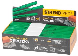 Ceruzka Strend Pro, murárska, 250 mm, čierna tuha, hranatá, na kameň, sellbox 72 ks