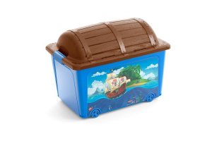 Box KIS W Box Pirate, 50L, modrý, 39x57x43 cm, s vekom, s kolieskami