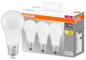 Žiarovka OSRAM® LED FR 100 (ean 9412) non-dim 13W/827 E27 2700K MULTIPACK bal. 3 ks, Star Classic A