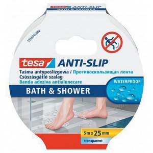 Páska tesa® Anti-slip Bath&Shower, protišmyková do kúpeľne, transparentná, 25 mm, L-5 m