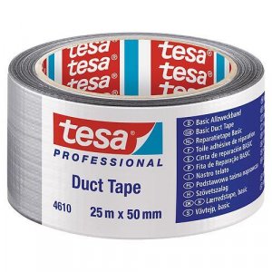 Páska tesa® BASIC Duct Tape, strieborná, textilná, 50 mm, L-25 m