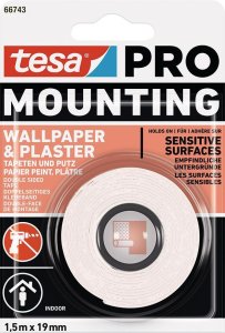 Páska tesa® Mounting PRO, montážna, na tapety a omietky, 19 mm, L-1,5 m