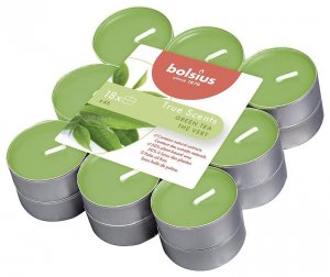 Sviečka bolsius Tealight True Scents, zelený čaj, bal. 18 ks