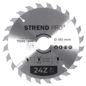 Kotúč Strend Pro TCT 185x2.2x30/20 mm 24T, na drevo, pílový, SK plátkami