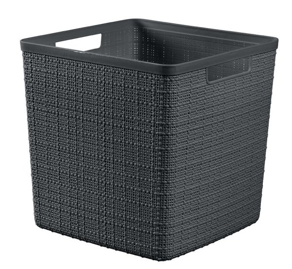 Kôš Curver® JUTE CUBE, 17L, tmavý sivý, 28x28x27 cm