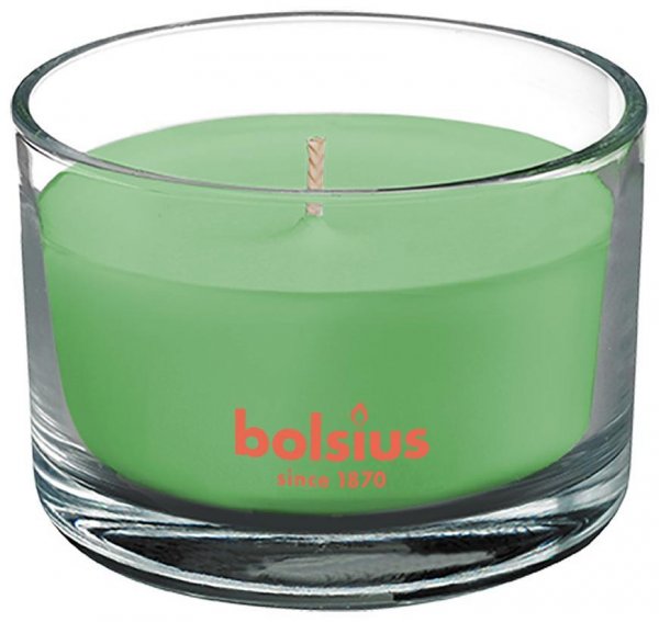 Sviečka bolsius Jar True Scents 63/90 mm, zelený čaj