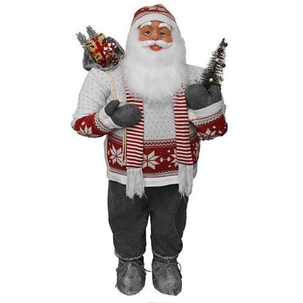 Dekorácia MagicHome Vianoce, Santa so šálom, 120 cm