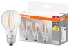 Žiarovka OSRAM® LED FIL Star (ean9290) CLASS A E27 060, 7W/827 2700K non-dim MULTIPACK bal. 3 ks, číra